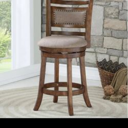 Brand NEW New Classic Furniture Aberdeen 24" Wood Swivel Counter Stool in Dark Brown