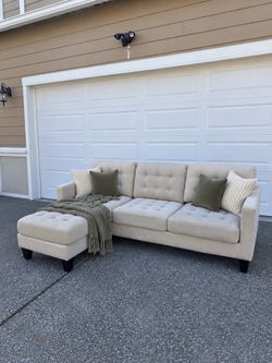 Beige Left/Right Facing Chaise