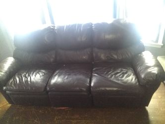 Leather recliner couch