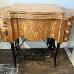 Antique New Royal Treadle Sewing Machine