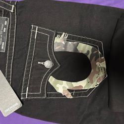True Religion Ricky Camo Relaxed Straight Jeans 