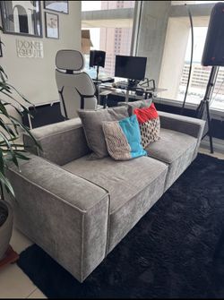 Boneless Makassar 85” Modular Cloud Couch (Gray) — Excellent Condition