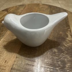 Harry & David White Pearl Opalescent Bird Planter  Pot PLANT VASE Decor Palnter