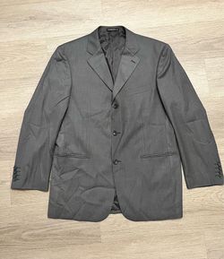 Giorgio Armani Grey Pinestripe Blazer L 42R