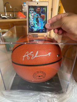 🔥 2025-26 Topps Chrome Ultra Violet Anthony Edwards UV-7 SSP Case Hit 🔥 with Signed Basketball with CERT🔥🔥🔥