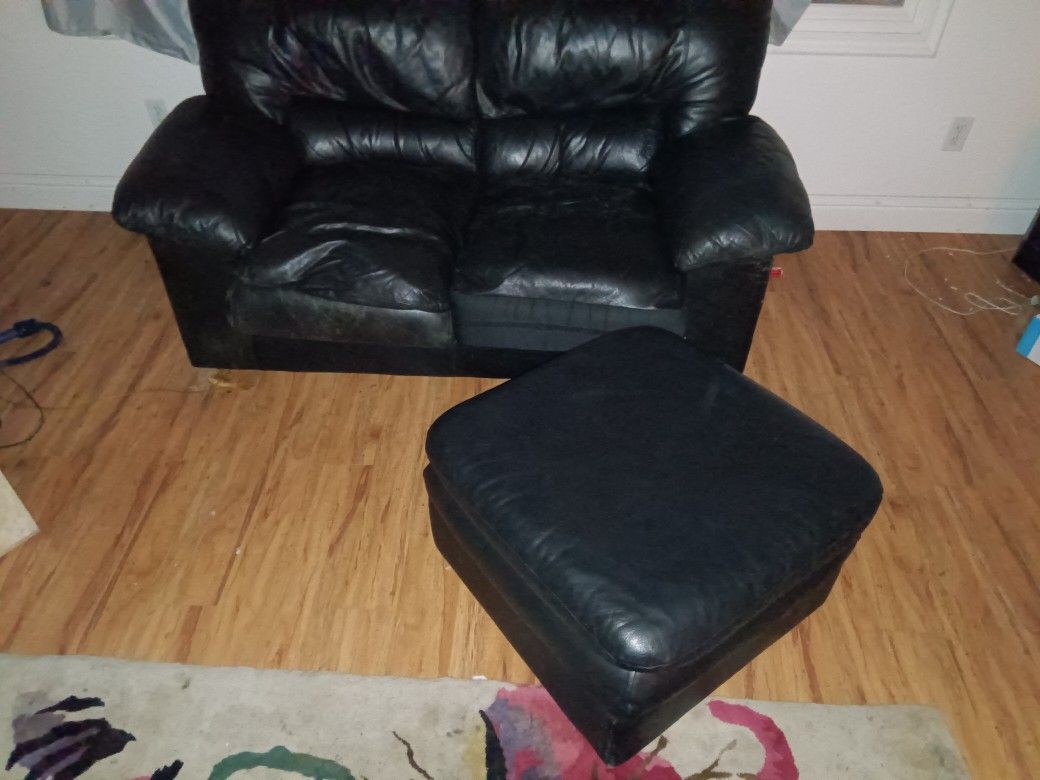 3 Piece Black Leather Couch Set