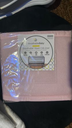 Brand New BreathableBaby Classic Mesh Crib Liner – Light Pink