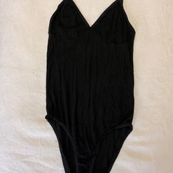 American Apparel  Women's Black Ribbed Bodysuit Size M