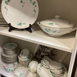 Vintage Sango Japan “caprice green” china dish set – 79 pieces!