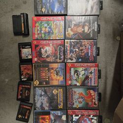 Sega Genesis system + controllers + games