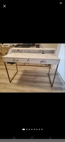 Elegant marble desk with a drawer and shelf. Like new
