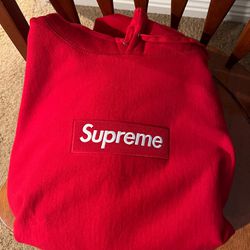 Supreme Red Box Logo hoodie Fw23 Size Medium
