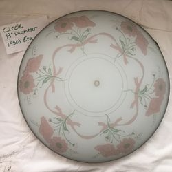 Vintage Light Cover - Frosted With Pink Flowers