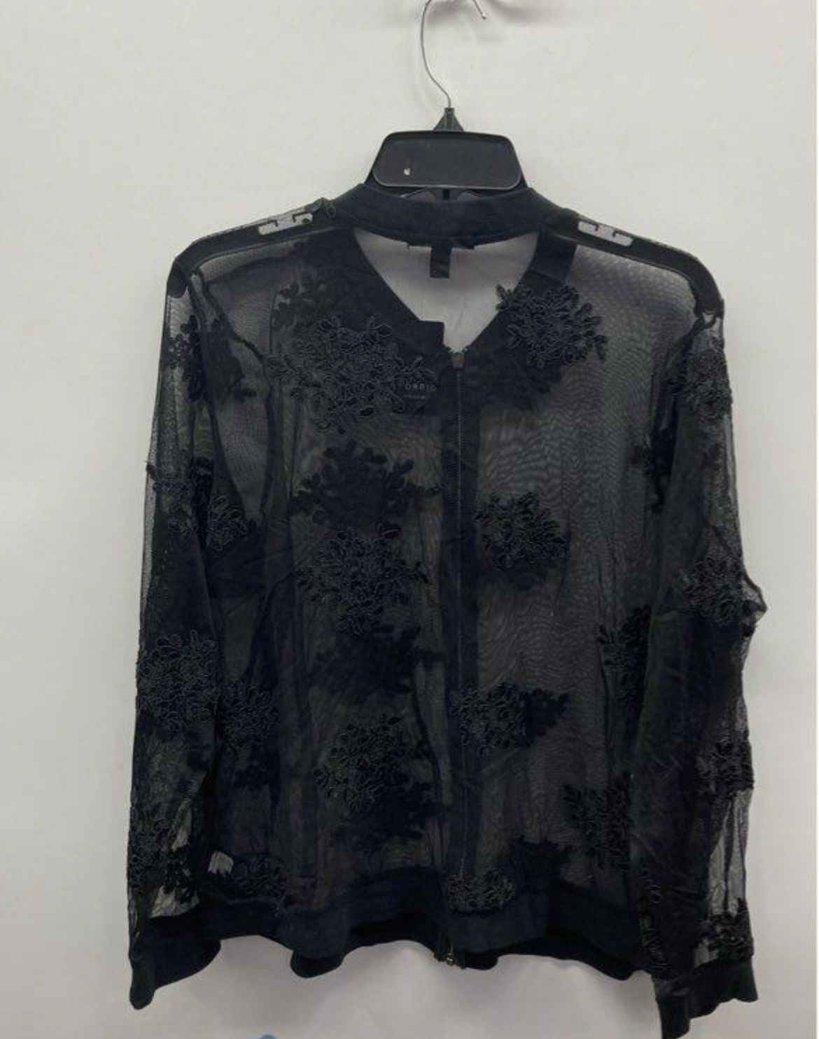 NWT Torrid Size 2 Black Sheer Zip Up
