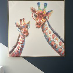 Giraffe Canvas Painting 