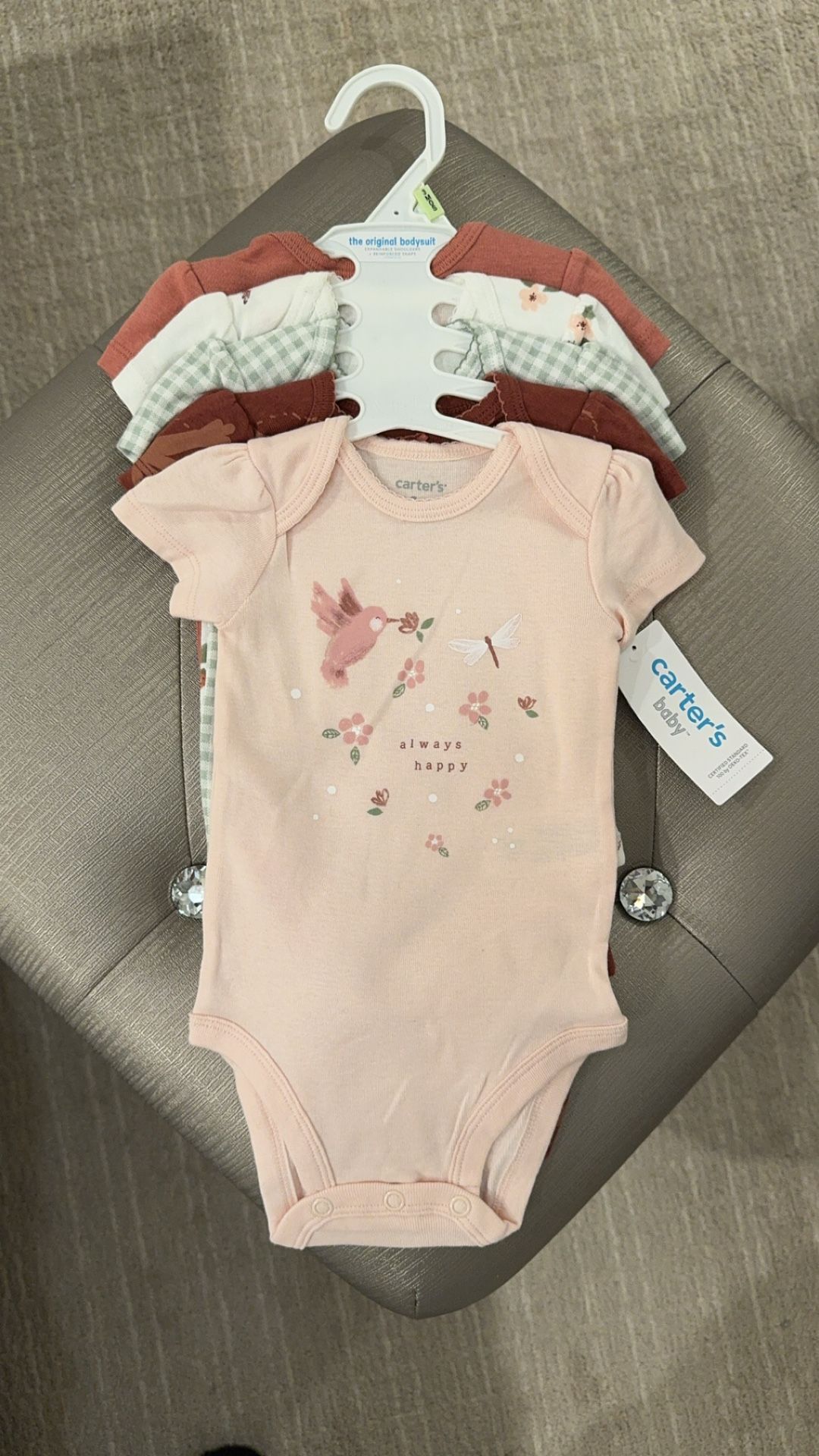 Brand New With Tags Carter’s 5 Piece Playwear Set Of Short Sleeved Cotton Onesies