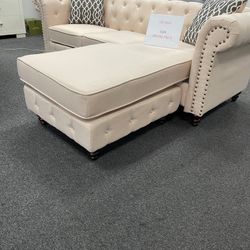 Sectional Ivory Microfiber 