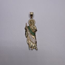 14k 10.7 grams Cz Saint Jude pendant