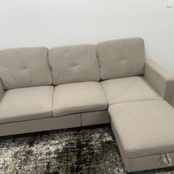 Wayfair Tan Sofa and Ottoman 