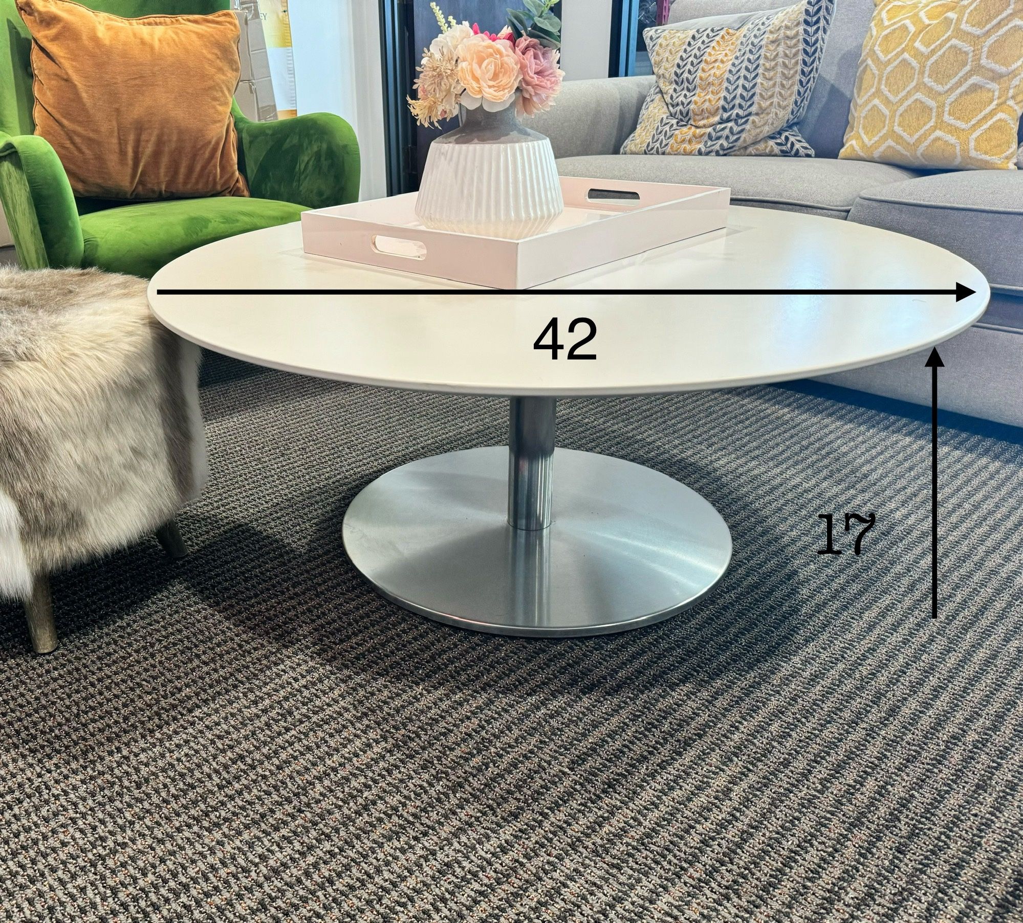 White Round Top Coffee Table