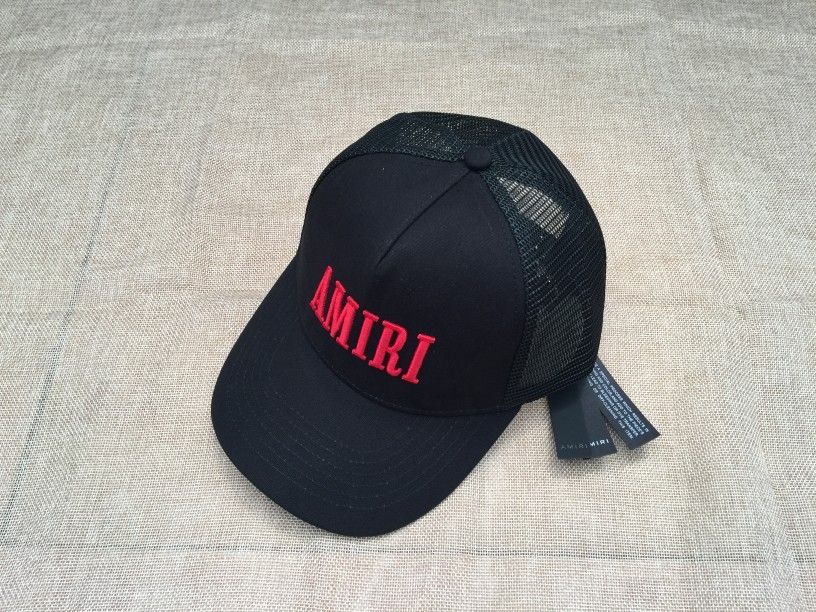 AMIRI red  Letter Black Hat Amiri Logo Embroidered Baseball Cap In Black | Editorialist main image 2