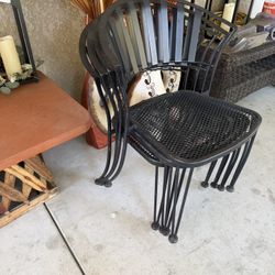 Black Metal Chairs , 
