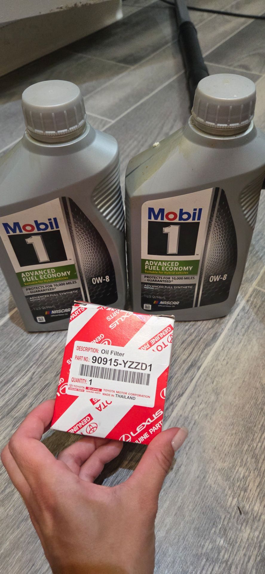 Toyota filter oil and 0W-8 oil