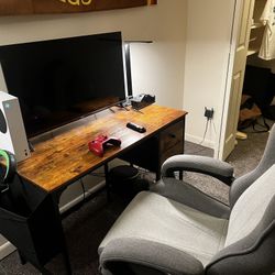 Dresser, Desk, Two TVs, Night Stand, Gaming Chair 