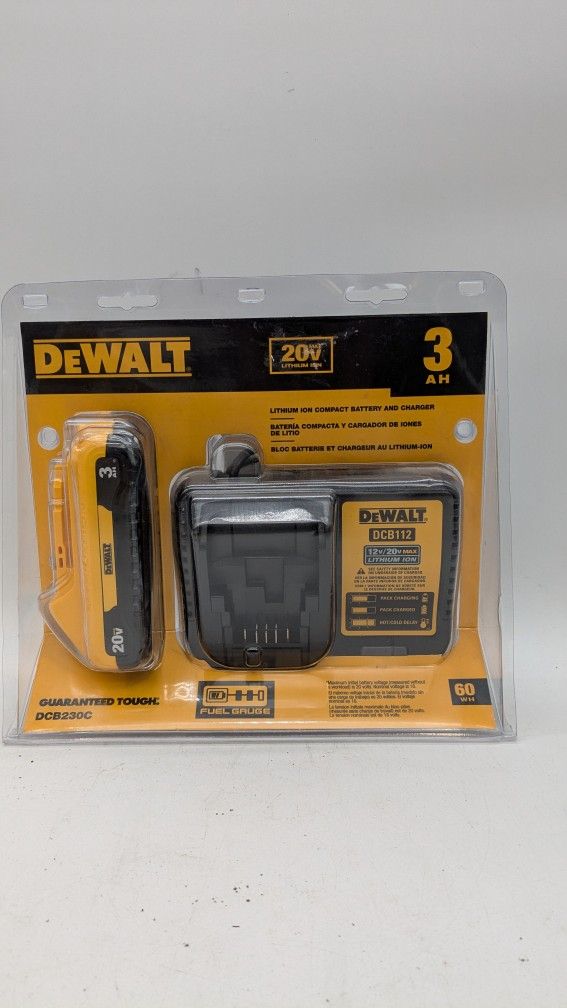 DeWalt (DCB230C) 20-V, 3.0 Ah Lithium Ion Battery and Charger Combo Pack