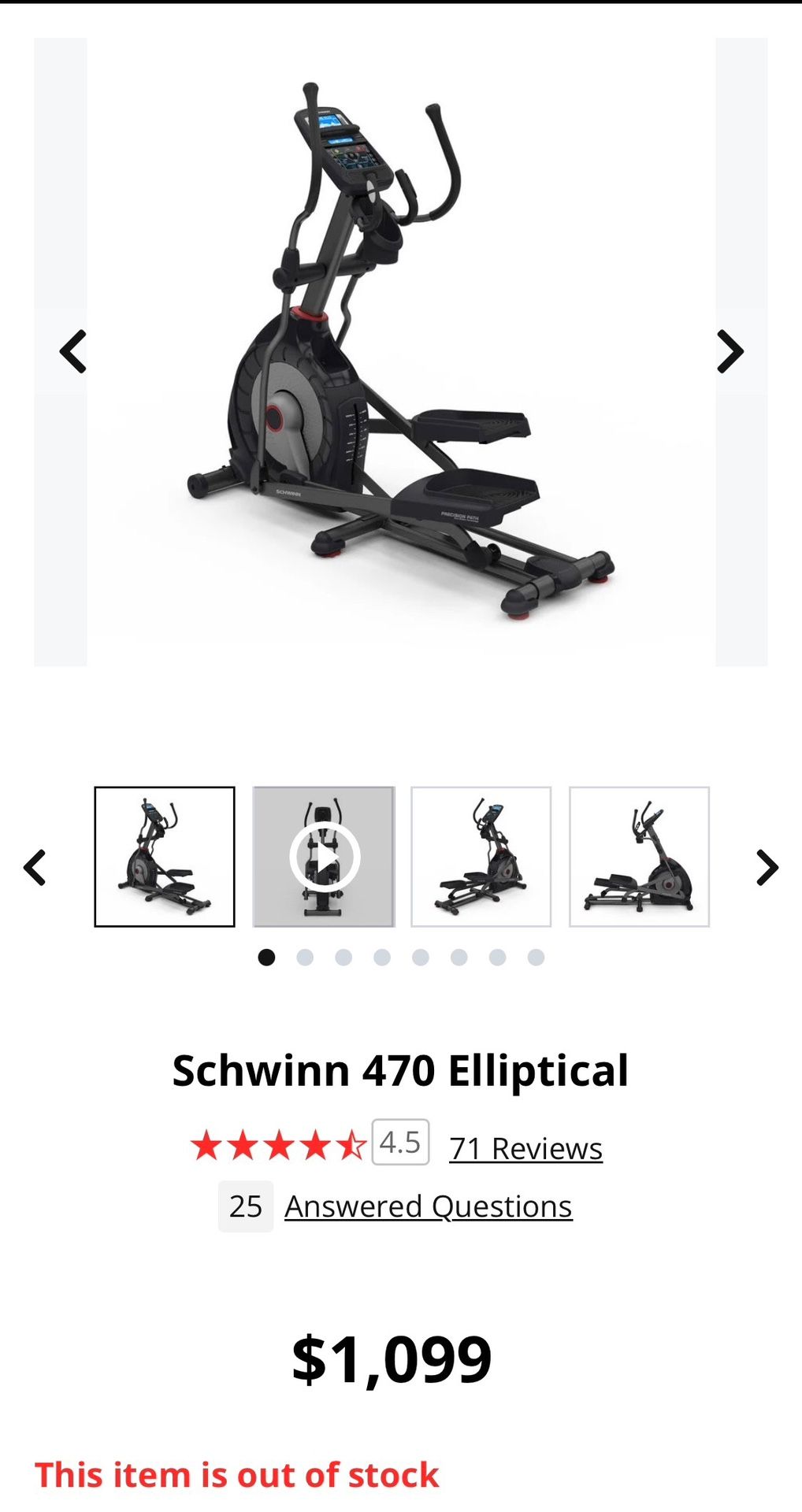 SCHWINN 470 ELLIPTICAL BRAND NEW. ALREADY ASSEMBLED.