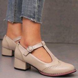 New With Box High-quality Brand Woman's Chunky Pumps British Style Oxford Size 11 Low Heels $25