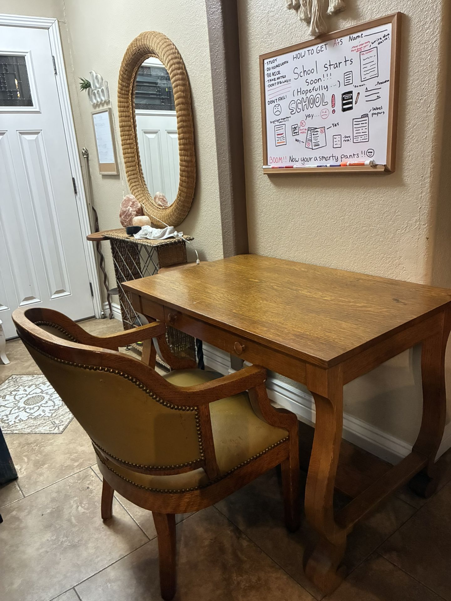 Antique Desk And Chair Set