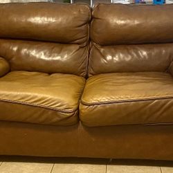 Leather Love Seat & Sofa Set