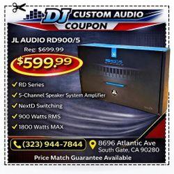 JL Audio RD Series RD900/5 5-Channel Speaker System Amplifier 1800 Watts 🚨 Payment Options Available 🚨 No Credit Needed 🚨 