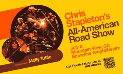 1 lawn ticket for Chris Stapleton on Wednesday, July 8 at Shoreline