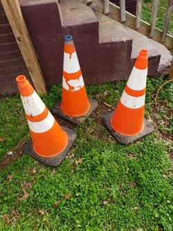 3 BIG ROAD CONES .