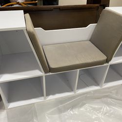 Kids Bookshelf With Seating Station