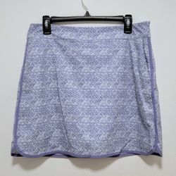 Vineyard Vines Performance Golf Skort Lavender Blue Scalloped Print Women's 10