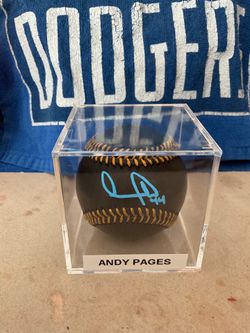 Los Angeles Dodgers Autographed Black Baseball of Andy Pages