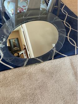 Glass framed mirror