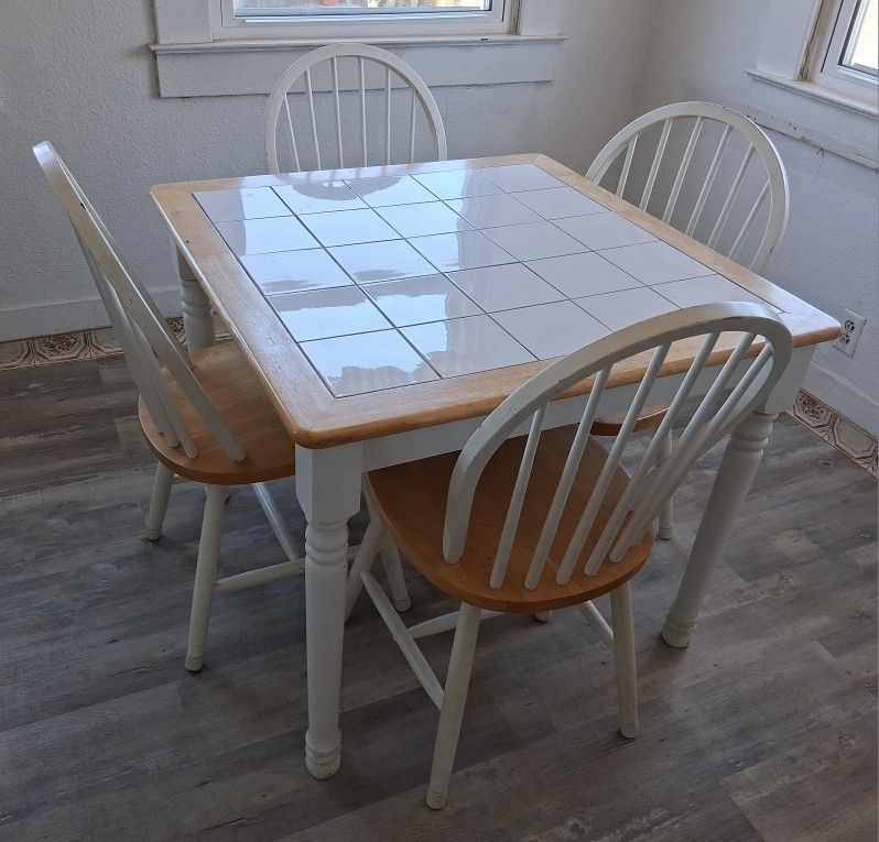 Square Tile Dining Table With 6 Chairs In Sanger