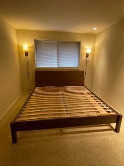 King Bed Frame with slatted mattress base