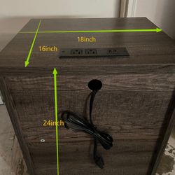 2 Drawer Nightstand With Charging Station