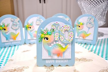 Birthday Dinosaur GIRL ages 2 To 10