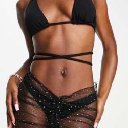 🔥NWT $58 Love & Other Things 3-piece Black Bikini Set -M
