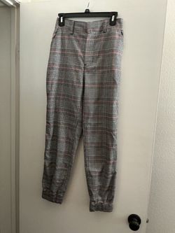 Hollister Ultra High-Rise Plaid Joggers like new size s