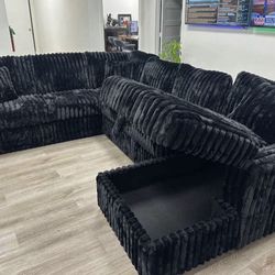 NEW SECTIONAL SOFA SLEEPER WITH STORAGE CHAISE INCLUDING FREE DELIVERY