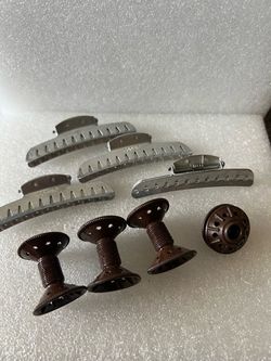 VTG 1950’s Goody 3” Metal Hair Clips & 4 Plastic Brown Small Curlers