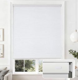 Joydeco No Tools No Drill Cordless Cellular Shades (White, 46" W × 64" H)