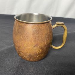 OGGI 20oz Moscow Mule Copper Plated Cup Mug 4” Inch High Stainless Silver Inside With EZ grip Handle